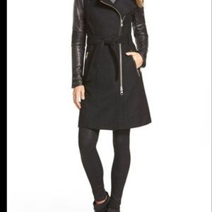 leather arm coat